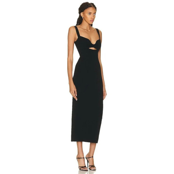 Roland Mouret Knit Midi Dress in Black XSmall New Womens Bodycon - Picture 3 of 15